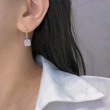 Load image into Gallery viewer, LUOWEND 18K White Gold Real Natural Diamond Drop Earrings for Women