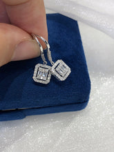 Load image into Gallery viewer, LUOWEND 18K White Gold Real Natural Diamond Drop Earrings for Women