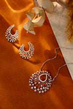 Load image into Gallery viewer, LUOWEND 18K White Gold Real Natural Diamond Necklace&Earrings for Women