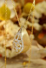 Load image into Gallery viewer, LUOWEND 18K Yellow Gold Real Natural Diamond Pendant Necklace for Women