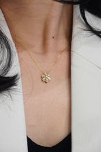 Load image into Gallery viewer, LUOWEND 18K Yellow Gold Real Natural Diamond Pendant Necklace for Women