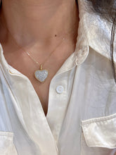 Load image into Gallery viewer, LUOWEND 18K Yellow Gold Real Natural Diamond Pendant Necklace for Women