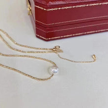 Load image into Gallery viewer, LUOWEND 18K Yellow Gold Natural Pearl Necklace for Women