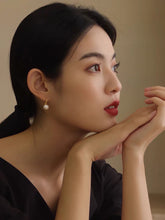 Load image into Gallery viewer, LUOWEND 18K Yellow Gold Real Natural Pearl Earrings for Women