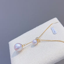 Load image into Gallery viewer, LUOWEND 18K Yellow Gold Natural Pearl Necklace for Women