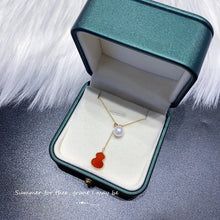 Load image into Gallery viewer, LUOWEND 18K Yellow Gold Natural Pearl Necklace for Women