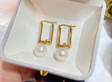 Load image into Gallery viewer, LUOWEND 18K Yellow Gold Real Natural Freshwater Pearl for Women