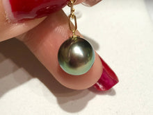 Load image into Gallery viewer, LUOWEND 18K Yellow Gold Natural Tahiti Black Pearl Necklace for Women