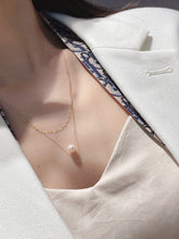 Load image into Gallery viewer, LUOWEND 18K Yellow Gold Natural Pearl Necklace for Women