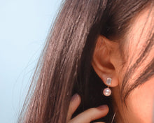 Load image into Gallery viewer, LUOWEND 18K Yellow Gold Real Natural Pearl Earrings for Women