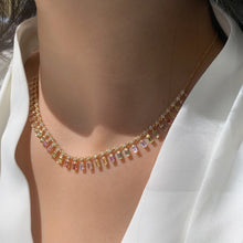 Load image into Gallery viewer, LUOWEND 18K Yellow Gold Natural Color Sapphire Necklace for Women