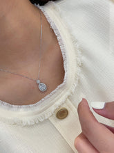 Load image into Gallery viewer, LUOWEND 18K White Gold Natural Diamond Necklace for Women