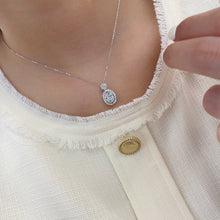 Load image into Gallery viewer, LUOWEND 18K White Gold Natural Diamond Necklace for Women