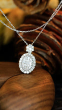 Load image into Gallery viewer, LUOWEND 18K White Gold Natural Diamond Necklace for Women
