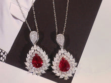 Load image into Gallery viewer, LUOWEND 18K White Gold Real Natural Ruby and Diamond Gemstone Necklace for Women