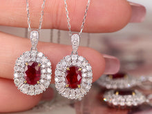 Load image into Gallery viewer, LUOWEND 18K White and Yellow Gold Real Natural Ruby and Diamond Gemstone Necklace for Women