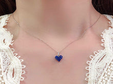 Load image into Gallery viewer, LUOWEND 18K White Gold Real Natural Sapphire Gemstone Necklace for Women