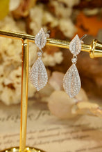 Load image into Gallery viewer, LUOWEND 18K White Gold Real Natural Diamond Drop Earrings for Women