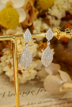 Load image into Gallery viewer, LUOWEND 18K White Gold Real Natural Diamond Drop Earrings for Women