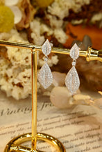 Load image into Gallery viewer, LUOWEND 18K White Gold Real Natural Diamond Drop Earrings for Women