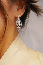Load image into Gallery viewer, LUOWEND 18K White Gold Real Natural Diamond Drop Earrings for Women
