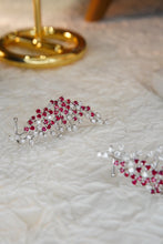 Load image into Gallery viewer, LUOWEND 18K White Gold Real Natural Ruby and Diamond Gemstone Earrings for Women