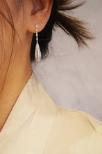 Load image into Gallery viewer, LUOWEND 18K White Gold Real Natural Diamond Drop Earrings for Women