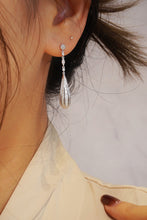 Load image into Gallery viewer, LUOWEND 18K White Gold Real Natural Diamond Drop Earrings for Women