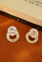 Load image into Gallery viewer, LUOWEND 18K White and Yellow Gold Real Natural Diamond Stud Earrings for Women