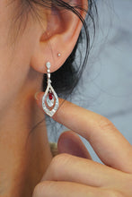 Load image into Gallery viewer, LUOWEND 18K White Gold Real Natural Ruby and Diamond Gemstone Earrings for Women