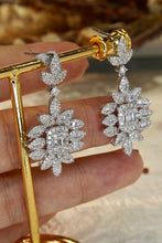 Load image into Gallery viewer, LUOWEND 18K White Gold Real Natural Diamond Drop Earrings for Women