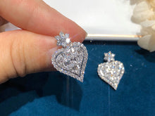 Load image into Gallery viewer, LUOWEND 18K White Gold Real Natural Diamond Earring and Necklace for Women