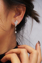 Load image into Gallery viewer, LUOWEND 18K White Gold Real Natural Diamond Drop Earrings for Women