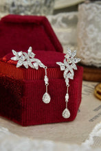 Load image into Gallery viewer, LUOWEND 18K White Gold Real Natural Diamond Drop Earrings for Women