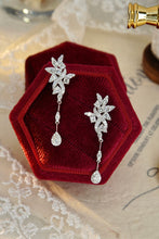 Load image into Gallery viewer, LUOWEND 18K White Gold Real Natural Diamond Drop Earrings for Women