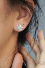 Load image into Gallery viewer, LUOWEND 18K White Gold Real Natural Diamond Stud Earrings for Women