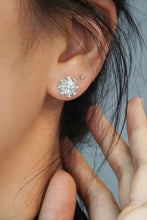 Load image into Gallery viewer, LUOWEND 18K White Gold Real Natural Diamond Stud Earrings for Women