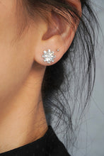 Load image into Gallery viewer, LUOWEND 18K White Gold Real Natural Diamond Stud Earrings for Women