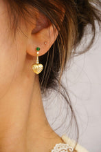 Load image into Gallery viewer, LUOWEND 18K Yellow Gold Real Natural Emerald and Diamond Gemstone Earrings for Women