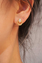 Load image into Gallery viewer, LUOWEND 18K Yellow Gold Real Natural Diamond Stud Earrings for Women