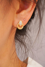 Load image into Gallery viewer, LUOWEND 18K Yellow Gold Real Natural Diamond Stud Earrings for Women