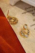 Load image into Gallery viewer, LUOWEND 18K Yellow Gold Real Natural Diamond Stud Earrings for Women