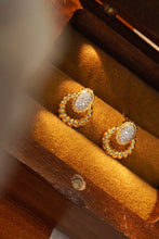Load image into Gallery viewer, LUOWEND 18K Yellow Gold Real Natural Diamond Stud Earrings for Women