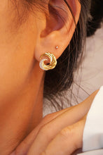 Load image into Gallery viewer, LUOWEND 18K Yellow Gold Real Natural Diamond Stud Earrings for Women