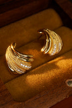 Load image into Gallery viewer, LUOWEND 18K Yellow Gold Real Natural Diamond Stud Earrings for Women