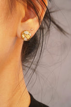 Load image into Gallery viewer, LUOWEND 18K Yellow Gold Real Natural Diamond Stud Earrings for Women