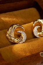 Load image into Gallery viewer, LUOWEND 18K Yellow Gold Real Natural Diamond Stud Earrings for Women