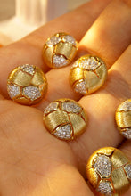 Load image into Gallery viewer, LUOWEND 18K Yellow Gold Real Natural Diamond Stud Earrings for Women