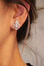 Load image into Gallery viewer, LUOWEND 18K White Gold Real Natural Diamond Stud Earrings for Women