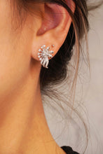 Load image into Gallery viewer, LUOWEND 18K White Gold Real Natural Diamond Stud Earrings for Women